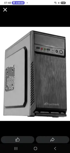 CPU Intel i3 8100 3,60 GHz Oitava Geração 12 GB RAM 250 SSD