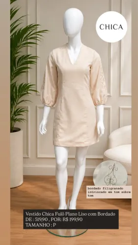 Vestido Chica Fulô Linho NOVO