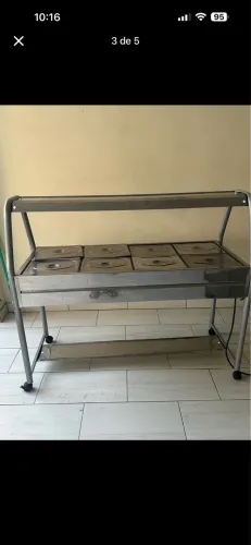 Equipamentos comerciais em inox ? Buffet 8 cubas + Vitrine