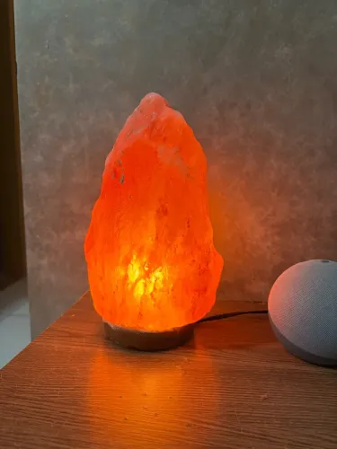 Abajur luminária sal rosa himalaia