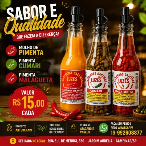 Molho Pimenta , pimenta cumari , pimenta Malagueta