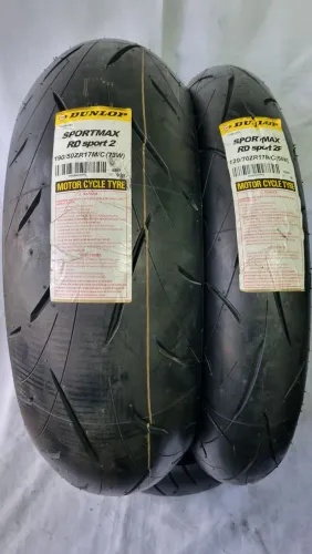 Par de pneu dunlop roadsport 2 190/120 NOVO 