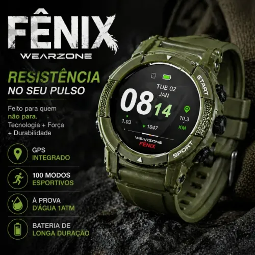 Smartwatch Fenix Wearzone a Prova d'água com Gps bateria longa duração + BRINDE SURPRESA