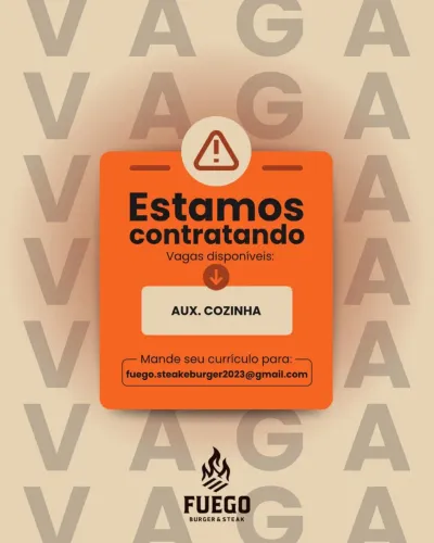 Vaga para Aux. De cozinha 