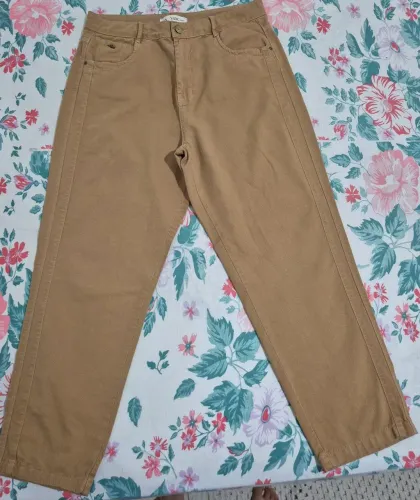 Kit 3 Calças Wide Leg Feminina Cintura Alta Jeans e Sarja