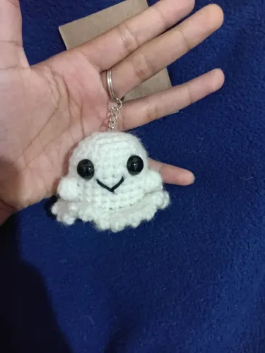 Chaveiro de fantasminha de croche