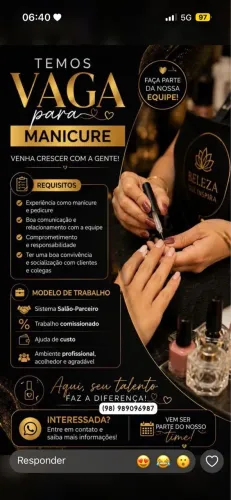 Vaga de manicure