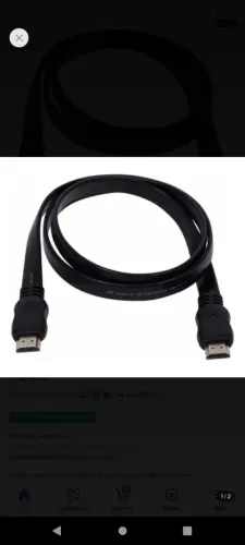 Cabo Hdmi 1 Metro De Comprimento Hd Monitor Projetor