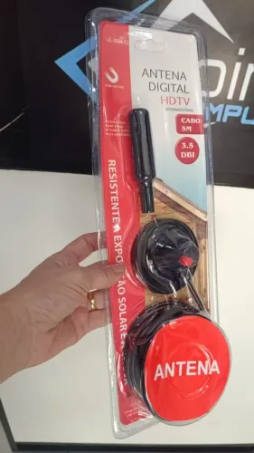 Antena Tv Digital Hdtv Interna/externa 5m Slim Amplificada - Jogos da Copa Sem Delay