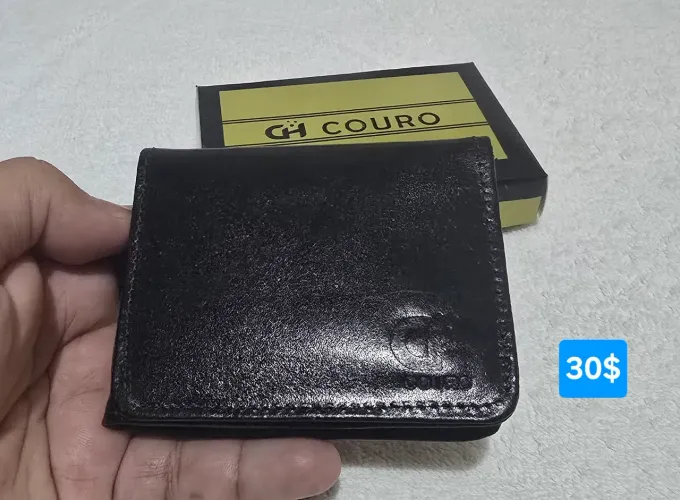 Porta cartão e cédula de couro 