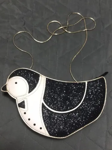 Bolsa de Festa Divertida Kate Spade Pinguim Tuxedo Glitter