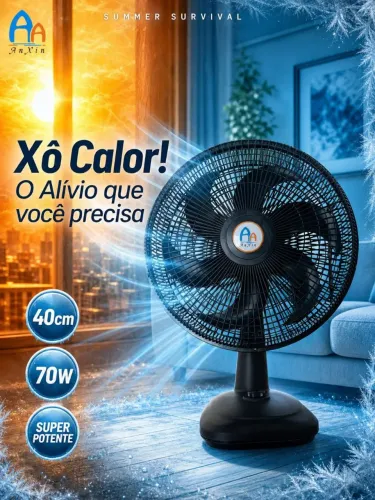 (NOVO LACRADO)Ventilador de Mesa 40cm 6 pás AnXin 220v 70w