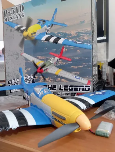 Avião Aeromodelismo RC Volantex P-51D Mustang 761-5 | Não Escovado | XPilot Gyro | RTF