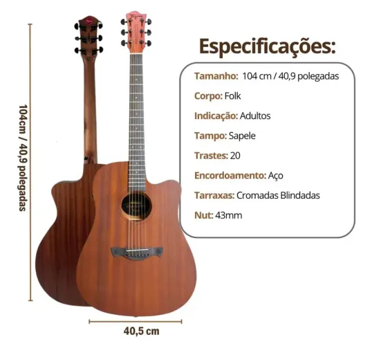 Kit Violão Tagima Kansas Elétrico Gran Reserva + Acessórios