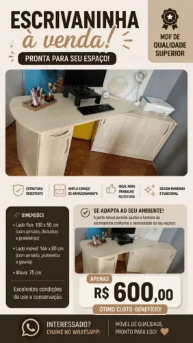 Escrivaninha em L