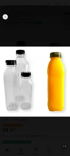 Garrafas Pet para suco, água e açaí p/fabrica