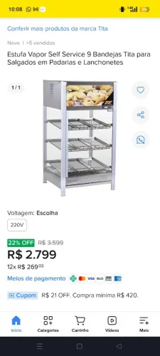 Estufa para salgados bom estado tudo ok marca Titan 2700 uma dessa na loja