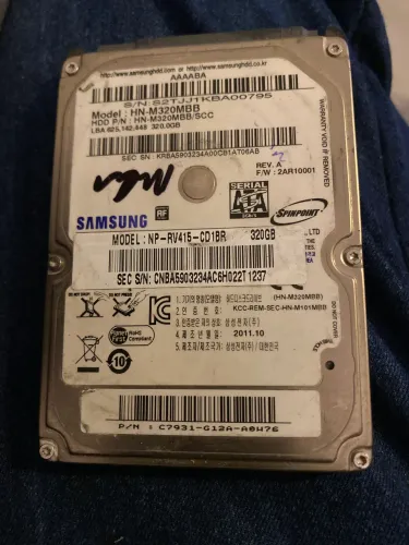 HD Samsung 320GB 2.5" SATA - Spinpoint M8 HN-M320MBB - Original NP-RV415 