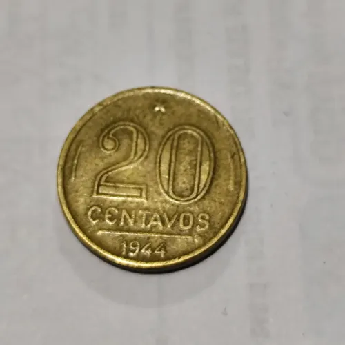 Moeda 20 Centavos 1944 Getúlio Vargas Reverso Invertido