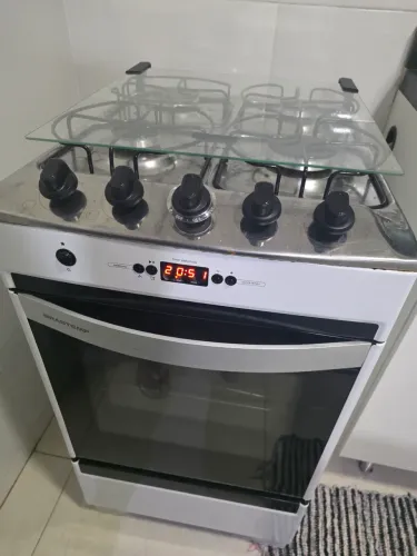 Fogão 4 bocas com timer brastemp branco