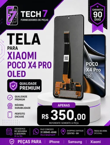 Tela Xiaomi POCO X4 PRO OLED - OLED Premium com Garantia de 90 Dias