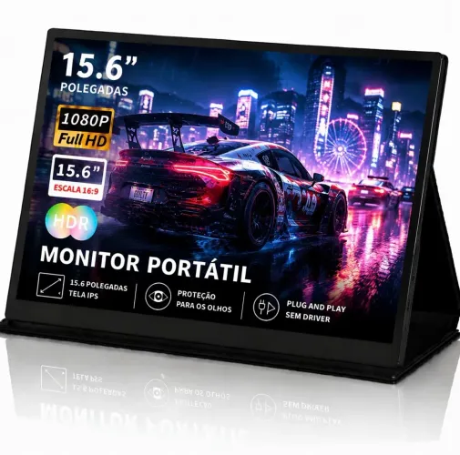 Monitor portátil de 15,6", FHD 1080p 60Hz