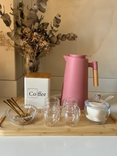 Garrafa Térmica 1 Litro Ampola de Vidro | Moderna Rosa | Ótima para Presente