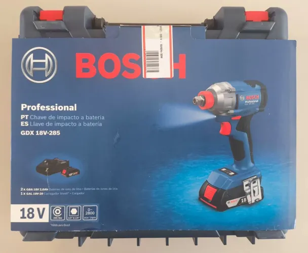 Bosch Parafusadeira/Chave Impacto GDX 18V-285 285Nm 2800rpm 2 baterias e Maleta novo