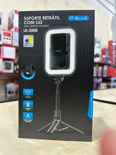 Tripé com luz de led para celular