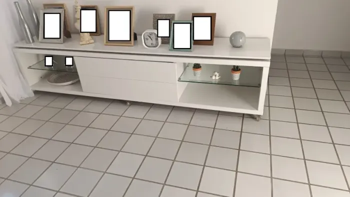 Rack de TV branco laqueado com rodízio Com painel pra TV 