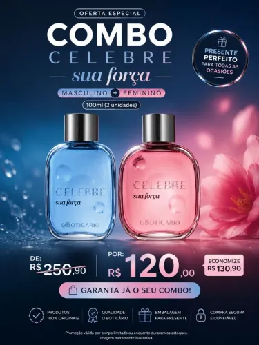 Combo Celebre Sua Força Masculino e Feminino 100ml