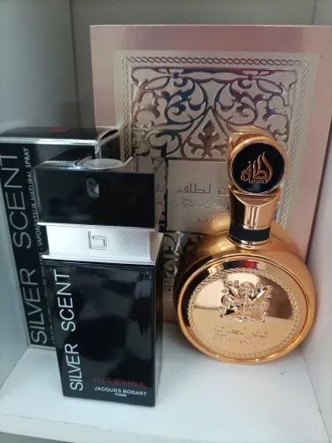 KIT PERFUME IMPORTADO ÁRABE FAKHAR GOLD E SILVER SCENT 100 ML.