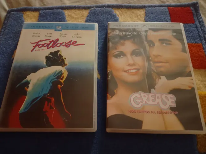 Dvds originais grease e footloose 3x cartão. Retirar no local