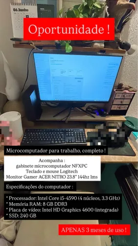 Microcomputador para trabalho , completo