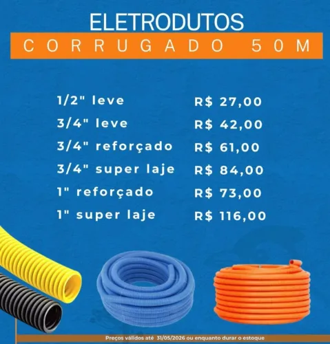 Eletroduto corrugado leve conduíte 3/4