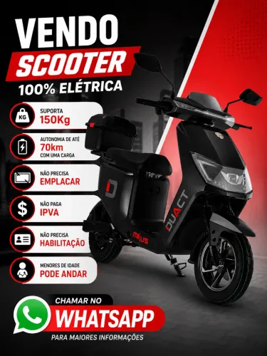 Scooter Moto 100% Elétrica 1.000W