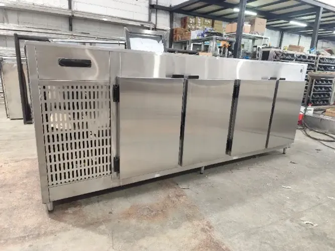 Balcão refrigerado inox 2850mm 5 portas profissional ss