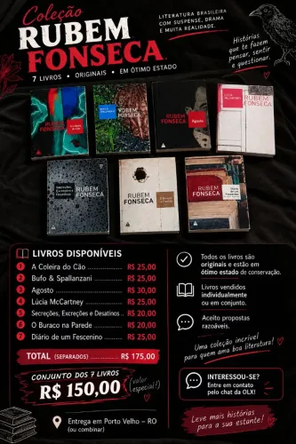 ?LIVROS DO RUBEN FONSECA, Venda em combo, ou individualmente também! SÓ NEGOCIAR!