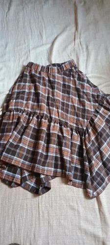 Saia xadrez tecido quente maravilhoso confortável casual.