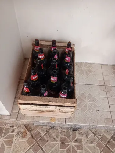Garrafa de vidro, casco 1litro