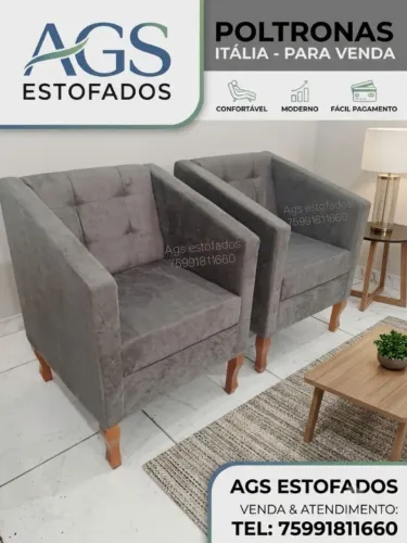 Poltrona Itália 1 lugar. Ags estofados *60 
