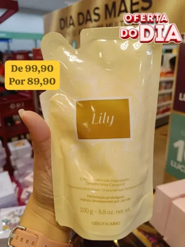 Creme acetinado Lily Refil. Hidratante o Boticario. Original e lacrado. 
