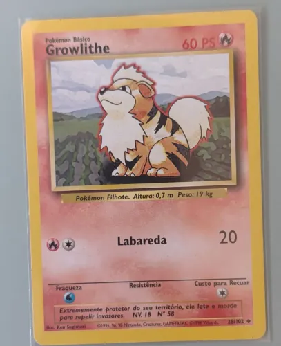 Carta Pokemon Growlith TCG original base set SP