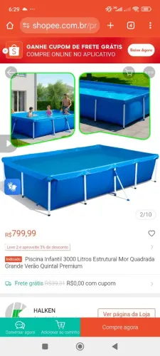 Piscina 3 mil litros