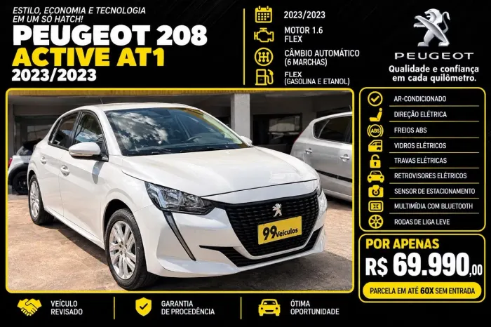 Peugeot 208 Active 1.6 Flex 16V 5P AUT 2023