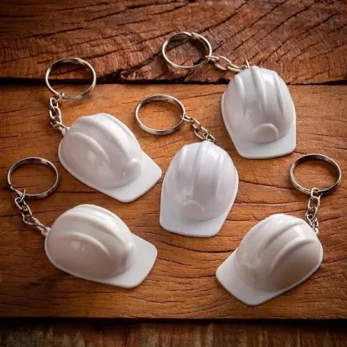 300 und. Chaveiro de Capacete Branco Epi Brindes para Engenharia Arquitetura M2 - Kit