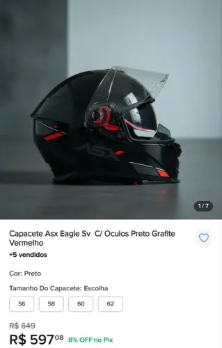 Capacete Asx Eagle Sv *PRA VENDER RÁPIDO*