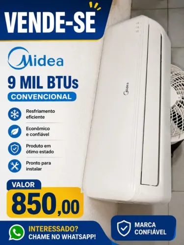 Vendo ar-condicionado midia 9 mil BTU s convencional ,resfriamento eficiente ..econômico