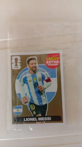 Figurinha extra sticker gold do messi da copa de 2026 para colecionar no preço