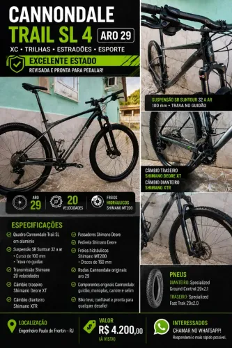 Bicicleta cannondale trail sl 4